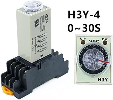 VELORE H3Y-4 Реле закъснение на включване 0-30 С Таймер DPDT 14 контакти H3Y-4 DC12V DC24V AC110V AC220V (Размер: