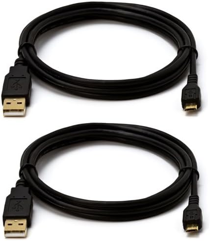 Cmple - Конектор USB 2.0 A/Micro B 5 ПИН, 6 фута, Черно, златно покритие (опаковка от 2 броя)