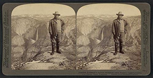 Исторически находки Снимка: Репродукция, президент Теодор Рузвелт, glacier national park Point, Йосемити, Калифорния, 1903