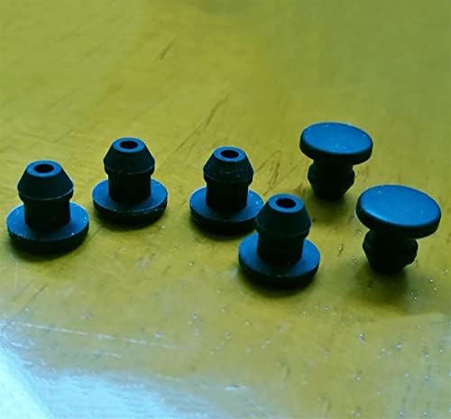 15шт Капачки за дупки от черна силиконова гума, диаметър от 5 мм до 10 мм, Капак Т-образен тип, Защелкивающаяся