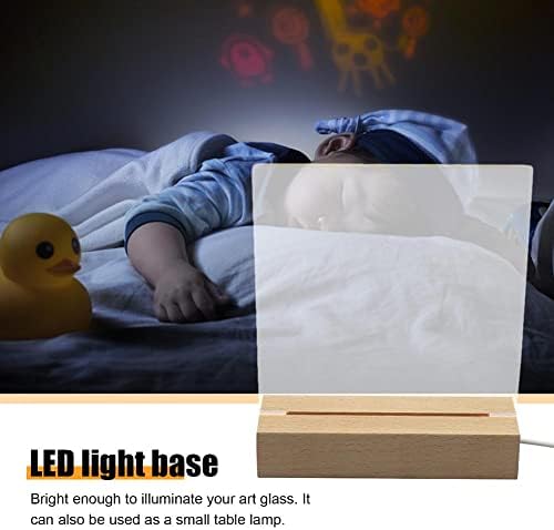 Поставка за дървени дисплея FIALAME LED-Площад Кристал USB-Шкаф с Осветление за Творчество от Смола