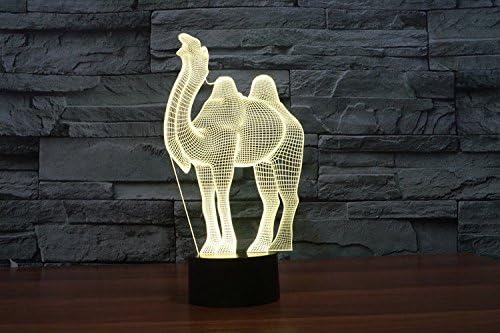 MOLLY HIESON 3D Camel лека нощ USB Сензорен Прекъсвач Декор Тенис на Маса Оптични Илюзии Лампи 7 Променящия Цвят