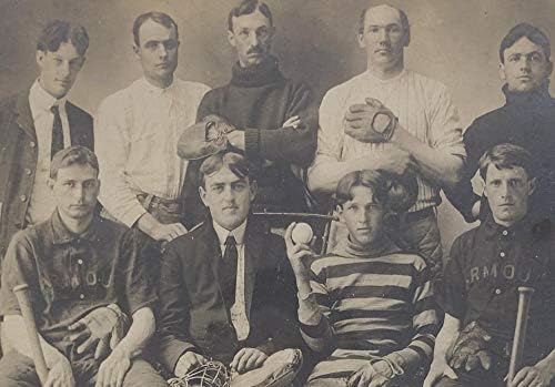 Реколта Оригиналната снимка на бейзболния отбор на 1800-те години, Yarmouth, щата Мейн. Ограден
