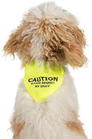 Шарена кърпа Ancol Respect My Space Warning за Кучета, Средна / Голяма, Жълта
