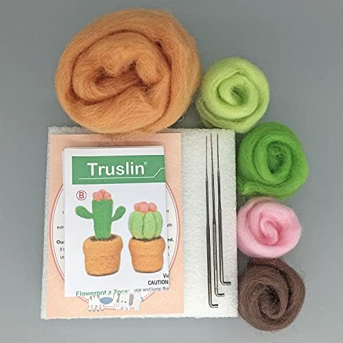 Truslin - Набор от сукуленти за тепане игла със собствените си ръце Набор от кактуси Отлично подходящ за декоративно