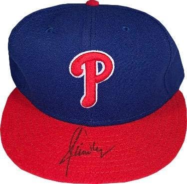 Бейзболна шапка с автограф на Джейми Мойера от Автентична колекция на Philadelphia Phillies New Era - Холограма
