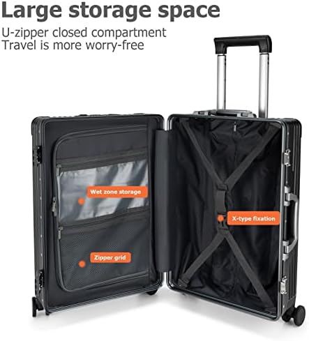 багажа за въртящи се колела feilario Hardside с възможност за разширение, Вграден Куфар за ръчен багаж с TSA заключване,