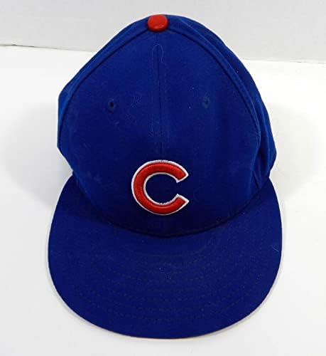 2014 Chicago Cubs Джеймс Ръсел 40 Използван в играта Синя шапка 7.5 DP22778 - Използваните в играта шапки MLB