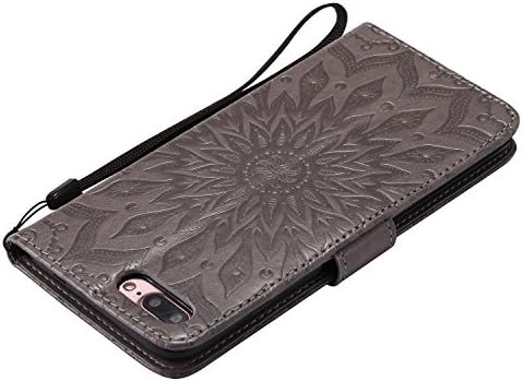Чанта-портфейл Cmeka 3D Sunflower за iPhone 7 Plus / iPhone 8 Plus с Отделения за кредитни карти, Титуляр с Магнитна
