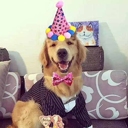 Аксесоари за парти в чест на рождения Ден на кучета, колекция от Шапки-Bandhan за рождения Ден на Кучета, Дрешки на 1-ви Рожден Ден на Кученце с номер, Банер честит Рожден