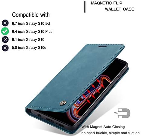 Чанта-портфейл COPAAD Samsung Galaxy S10 +/ Galaxy S10 Plus, Мат Мека кожа с матова текстура в Ретро стил, Защитен