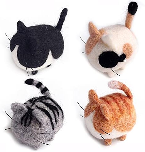 Комплект за тепане игли MillyRose Crafts за начинаещи – Пълен комплект от 4 котки размер на 1,6x3,2 инча, Цветен