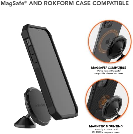 Rokform - Здрав калъф за iPhone 14 Pro + Управляемият определяне на арматурното табло с две магнити за мобилен телефон