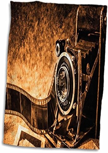 Кърпа с 3D Принтом Рози на стара филм и камерата TWL_203831_1, 15 x 22