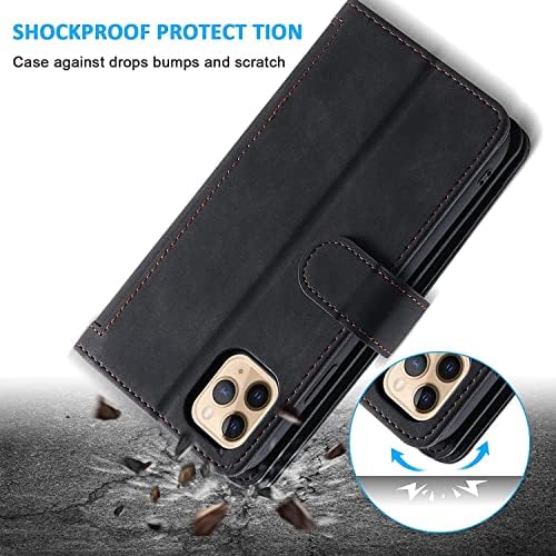 Калъф TRDYBSK за iPhone 13/13 Pro/13 Pro Max, една чанта-портфейл с панти капак и държач за кредитни карти, устойчив на удари джоба с цип от изкуствена кожа Премиум-клас, със защита ?