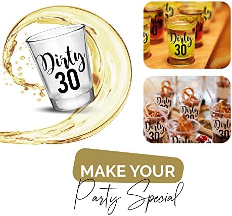Чашки Dirty 30 за парти в чест на 30-годишнината си, Украса за рожден ден Dirty Thirty за Нея и Него, Множество