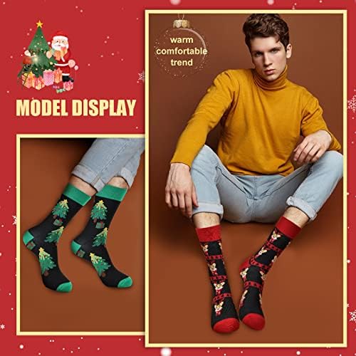 Коледни Чорапи За Мъже, 6 Опаковки Мъжки Коледни Чорапи, Коледни Чорапи За екипажа, Размерът на САЩ 6-13 далеч
