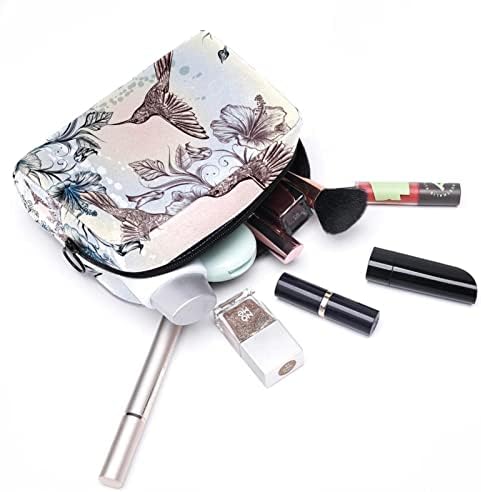 TBOUOBT козметични чанти, козметични чанти за жени, Малки Пътни Чанти за Грим, Ретро-Модел С Цвете Колибри