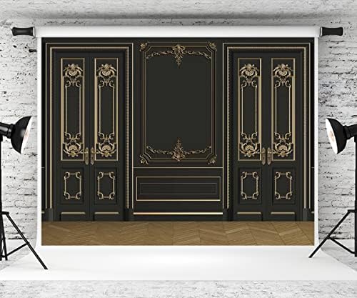 Кейт 10 × 8 фута Ретро Интериора в Стаята на Фона на Европейската Рамка Класическо Черно Златна Дървена Панел Снимка