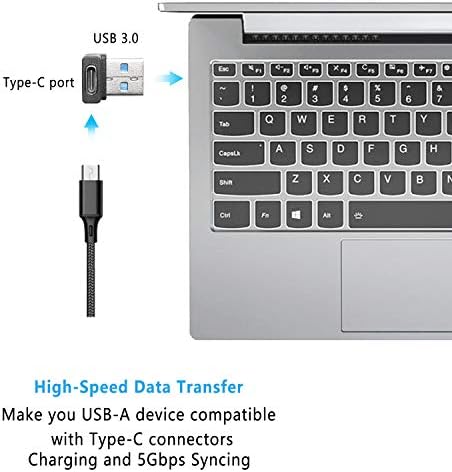 Адаптер LEIHONG Right Angle USB A Male to USB C Female, 90-градусов кабелен конектор USB3.0-Type C, поддържа однонаправленную