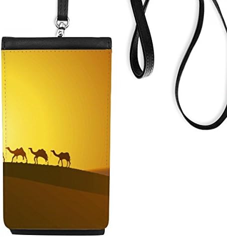 Залез на Целия Път към път на коприната Верблюжья Пустинята Телефон в Чантата си Портфейл Висящ Калъф за Мобилен