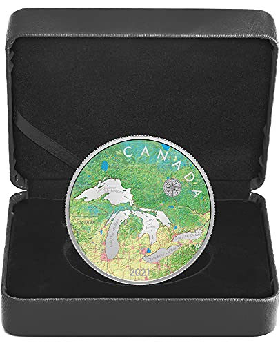 2021 DE Модерна Възпоменателна монета PowerCoin Great Lakes Tribute 5 Грама Сребърна монета от 50$ Канада 2021 Proof