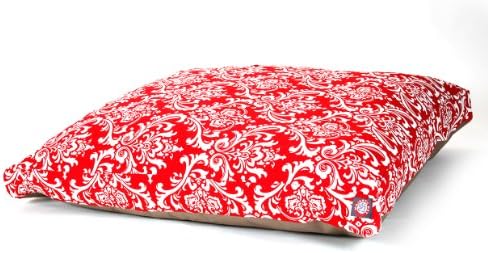 Величествената Червена Френска Правоъгълна Легло за домашни любимци, На Четвърт Голяма
