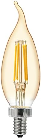 Декоративна led лампа на GE Lighting в ретро стил, 4 W (Еквивалент на 40 Вата), Топла Светлина на свещи, Кехлибар