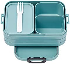MEPAL, Bento Lunch Box Midi с 2 отделения за съхранение на продукти, подвижна кутия с вилица, Преносима, Не съдържа