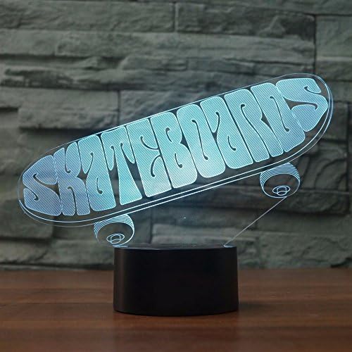 MOLLY HIESON 3D Спортен лека нощ за Скейтборд USB Сензорен Прекъсвач Декор Настолна Лампа с Животни, Настолни Лампи