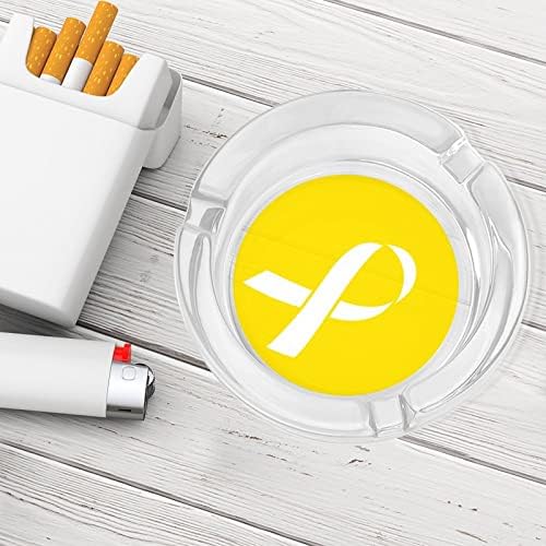 Лента Над Жълто Свят на Детството Стъклени Пепелници за Цигари и за Пури, Пепелник Кръгъл Калъф за употреба за Украса