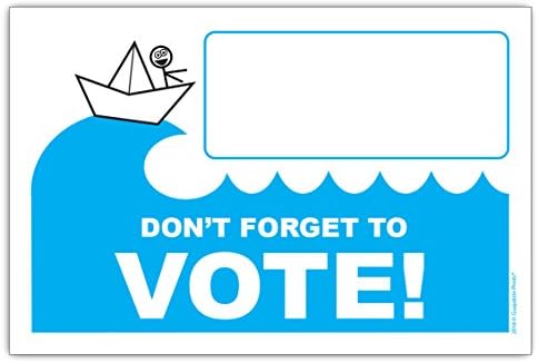 Картички за гласуване - Забавни политически демократите Синя вълна 4x6 инча, 50 броя
