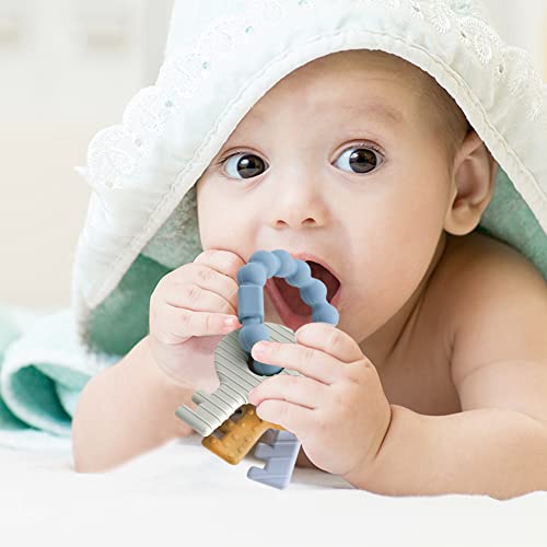 Прорезыватель за зъби Бебе Keys, Силикон Пръстен с Мъниста за никнене на млечни зъби за Бебета, Сензорни детски