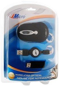 Черна Оптична Безжична мишка iMicro 3D с USB-приемник, с Размер на палец