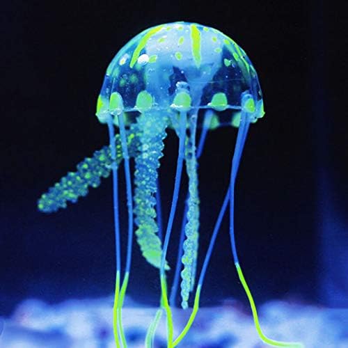 Малко силикон изкуствено бижу във формата на фалшив медуза за аквариумного аквариум, блясък ефект при актиническом