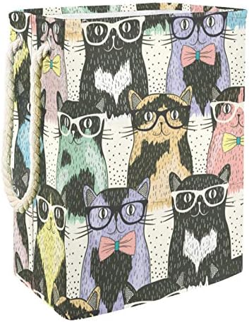 Кошница за дрехи с Мультяшными Котки DEYYA, Висока Здрава Сгъваема Кошница за Дрехи за Възрастни, Деца, Момчета