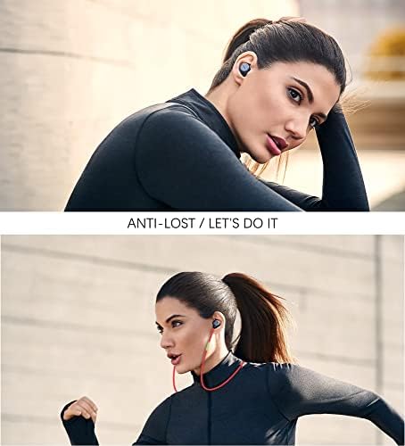 безжични Слушалки cobcobb Looper със Защита от загуба на Лента, Магнитен Кабел за Безжични слушалки без крака TOZO Bose JBL Beats Skullcandy Samsung (Черен, 2 опаковки)