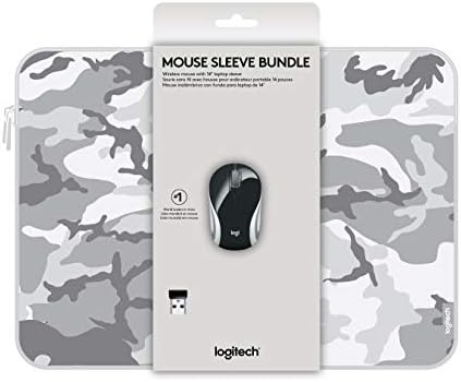Безжична мини мишка Logitech M187 с 14-Инчов ръкав в комплекта - Черен / Сив Камуфлаж