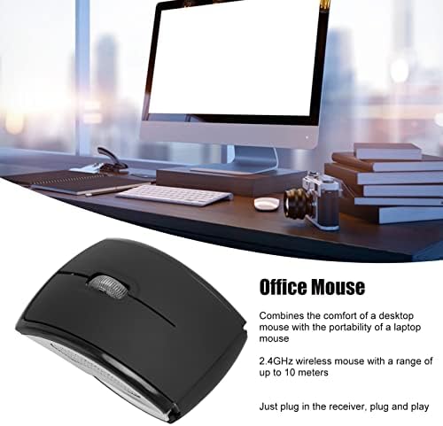 Сгъваема Безжична мишка Dpofirs, Преносима мишката 2,4 G с USB-приемник за преносими КОМПЮТЪР, Безжична Сгъваема