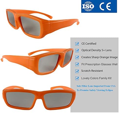 Очила за слънчево затъмнение в здрава пластмасова рамка, за SEIC, сертифицирани CE и ISO, с подходящ размер хартия
