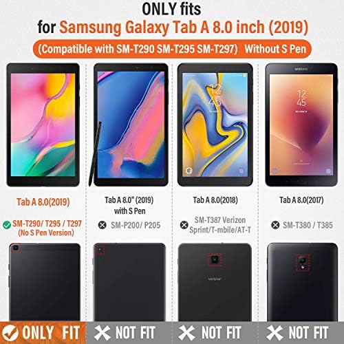 Калъф Timecity Samsung Galaxy Tab A 8.0 2019 SM-T290/ T295/ T297, който предпазва от падане на Цялото тяло, Здрав