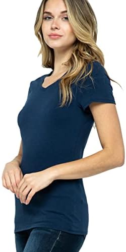 Дамски Основни Обикновена Тениска Active от Мек памук, с кръгло деколте и V-образно деколте, плътно Прилепнали Потници