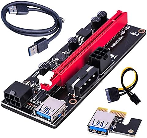 Конектори PCI-E Странично 009 Express 1X 4X, 8X 16x Удължител PCI E USB Странично 009S GPU Двойна 6Pin Карта-адаптер