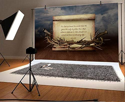 AOFOTO 5x3 фута История на Свети Библията Пергаментный Фон Короната Шипове Пирони Реколта Хартия Писанието Христос
