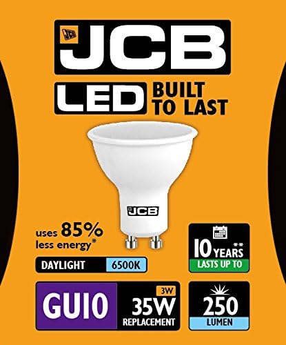 Покриване на електрическата крушка JCB LED GU10 3w 250lm 6500k Дневна светлина (един размер) (бял)