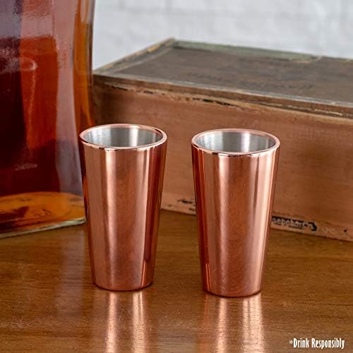 Cork Pops Arctic Chill Медно-Кафяв чаша Гел за обем на замразяване 2 унции Комплект от 2