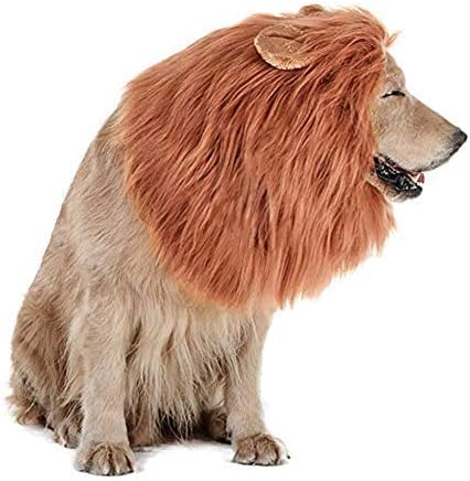 Костюм домашни Кучета Лулу, Регулируеми и Реалистична Лъвската Грива за Костюми за Хелоуин за Кучета