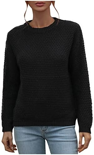 Пуловер в Рибарски стил, Топли Блузи за жени, Дамски Пуловер, Есенно-Зимния Монофонични Вязаный Пуловер С кръгло