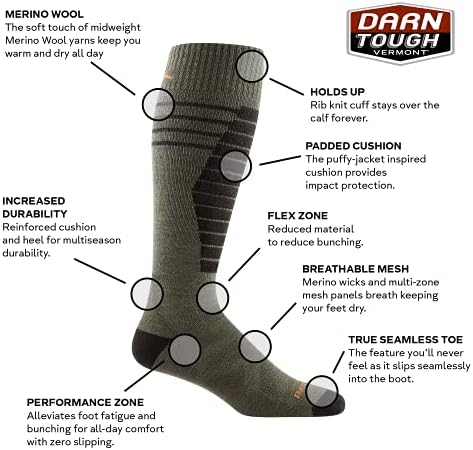 Безрецептурный Чорап тежко Darn Tough Edge OTC с Възглавница и Мека долната част на крака - Мъжки