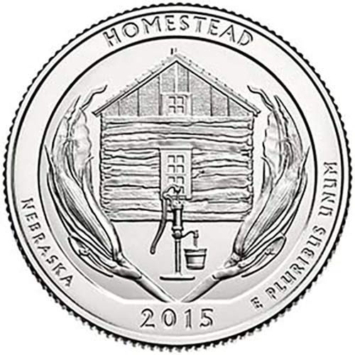 2015 P, D, S BU Homestead Национален парк Небраска NP Quarter Choice Комплект от 3 монети, Монетен двор на САЩ,